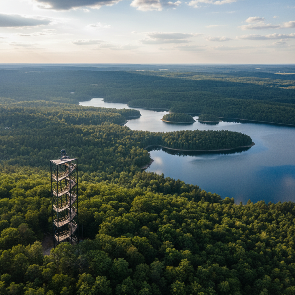 Mindūnų apžvalgos bokštas: įspūdinga ežerų panorama
